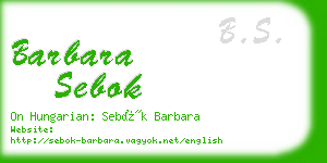 barbara sebok business card